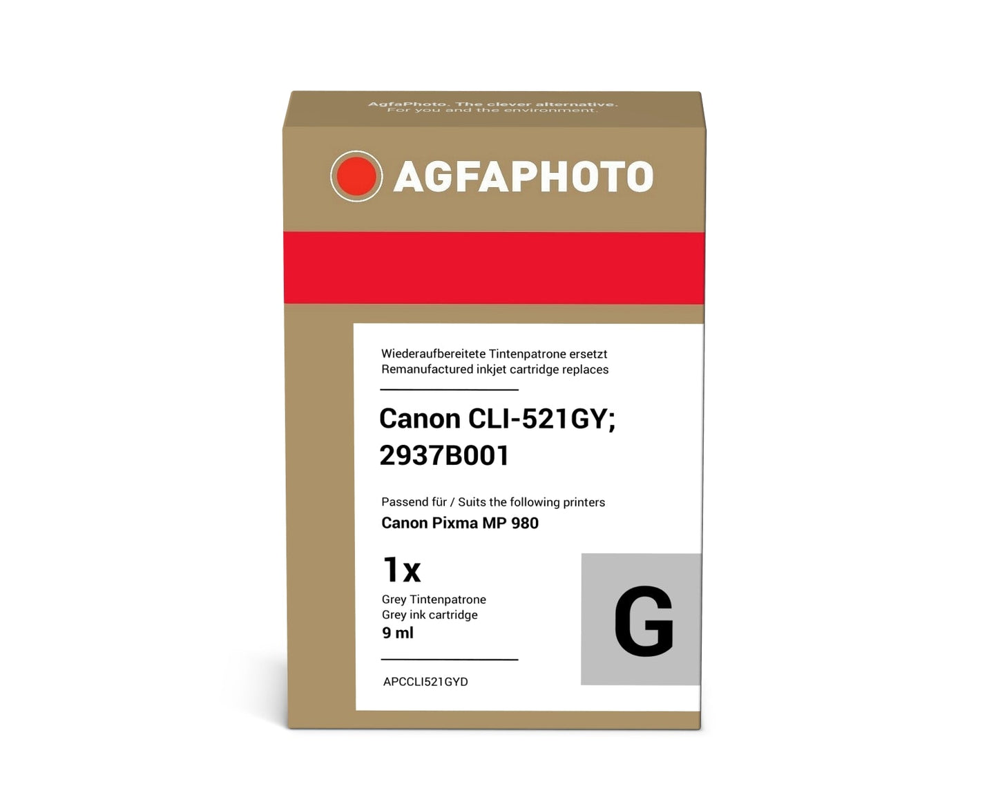 AgfaPhoto APCCLI521GYD Tintenpatrone ersetzt Canon CLI-521GY, 2937B001 online bestellen