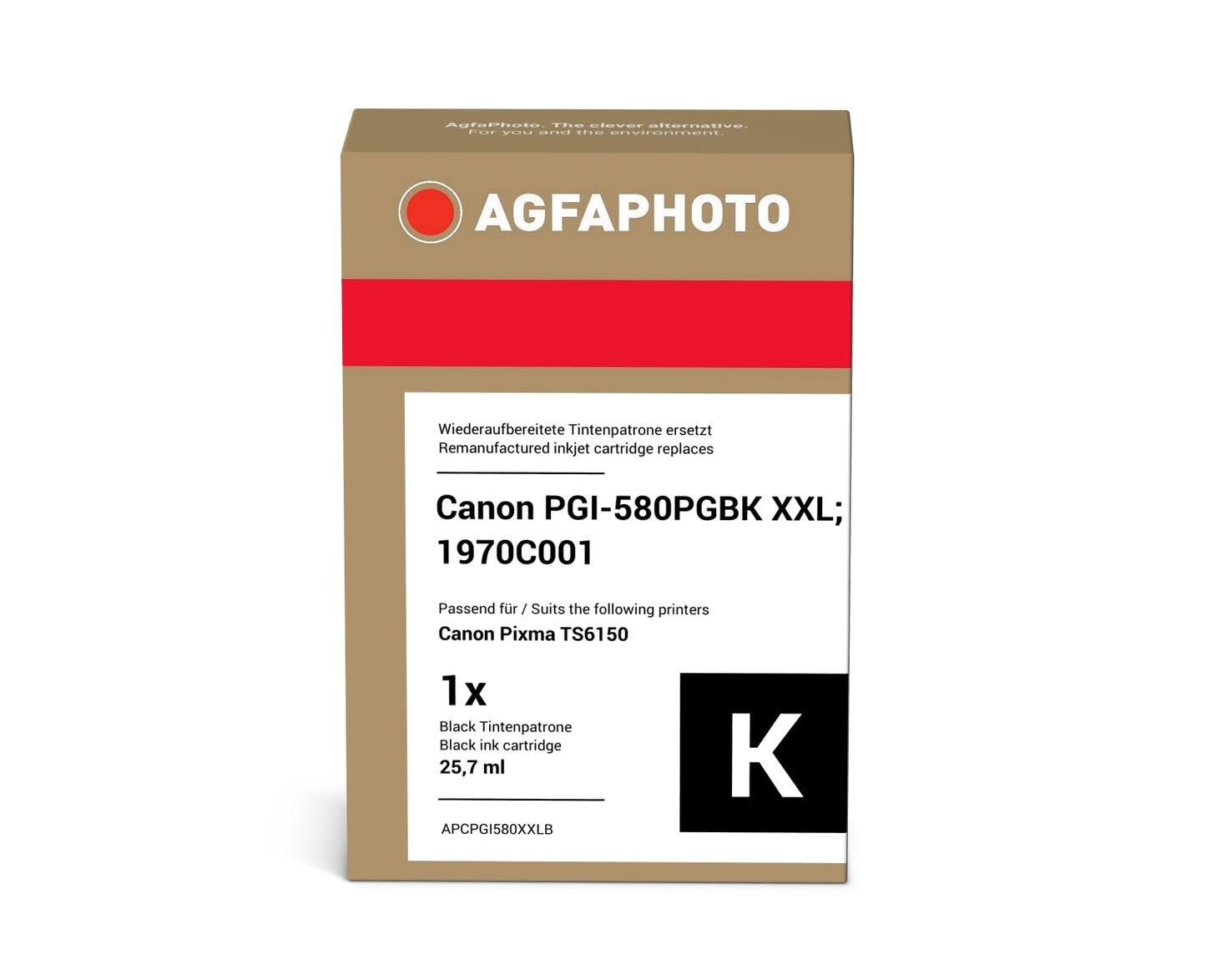 AgfaPhoto APCPGI580XXLB Tintenpatrone ersetzt Canon PGI-580PGBK XXL, 1970C001 online bestellen