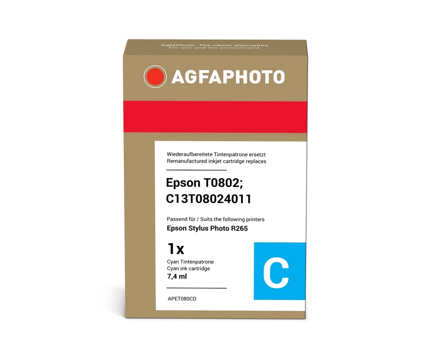 AgfaPhoto APET080CD Tintenpatrone ersetzt Epson T0802, C13T08024011 online bestellen