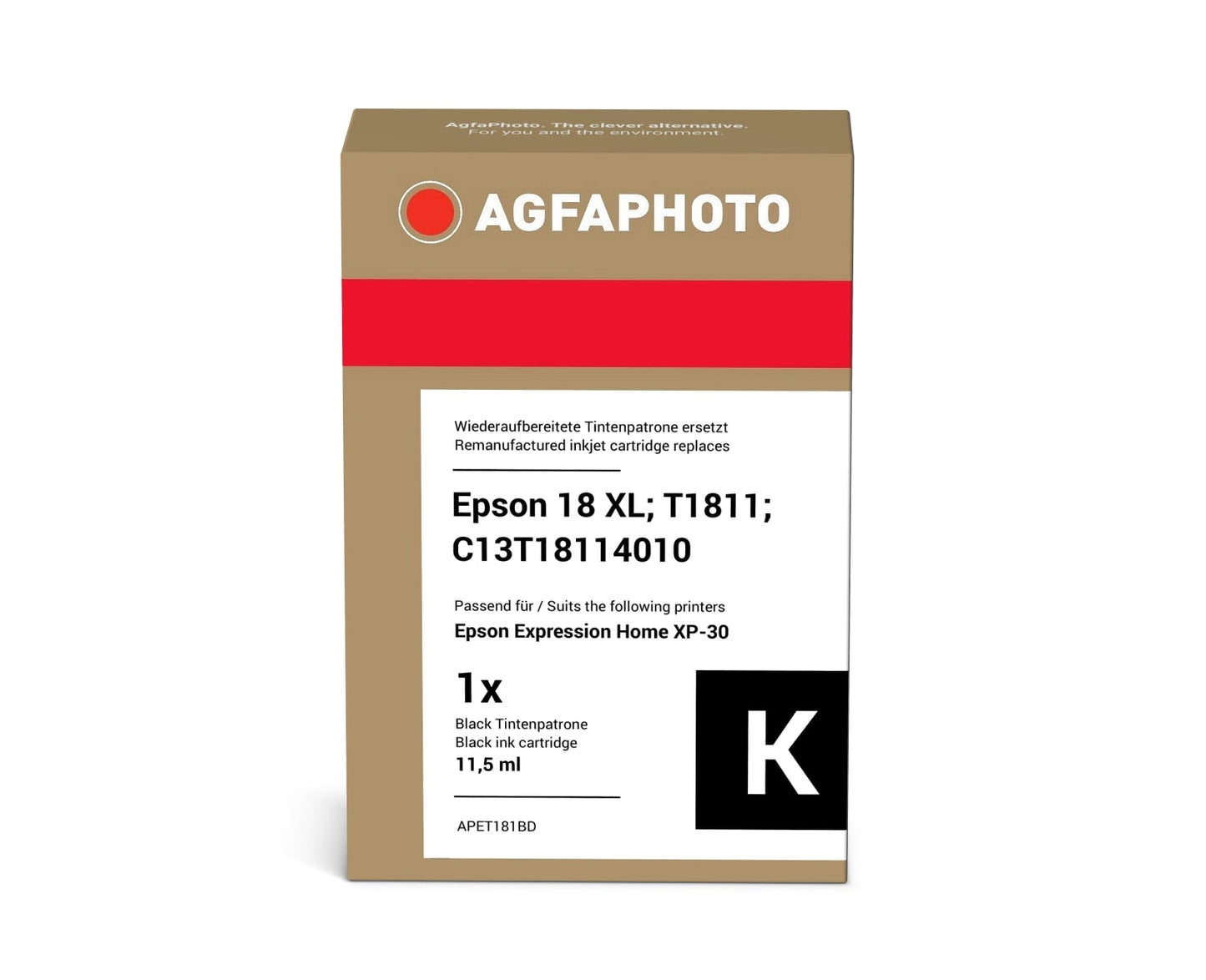 AgfaPhoto APET181BD Tintenpatrone ersetzt Epson 18 XL, T1811, C13T18114010 online bestellen