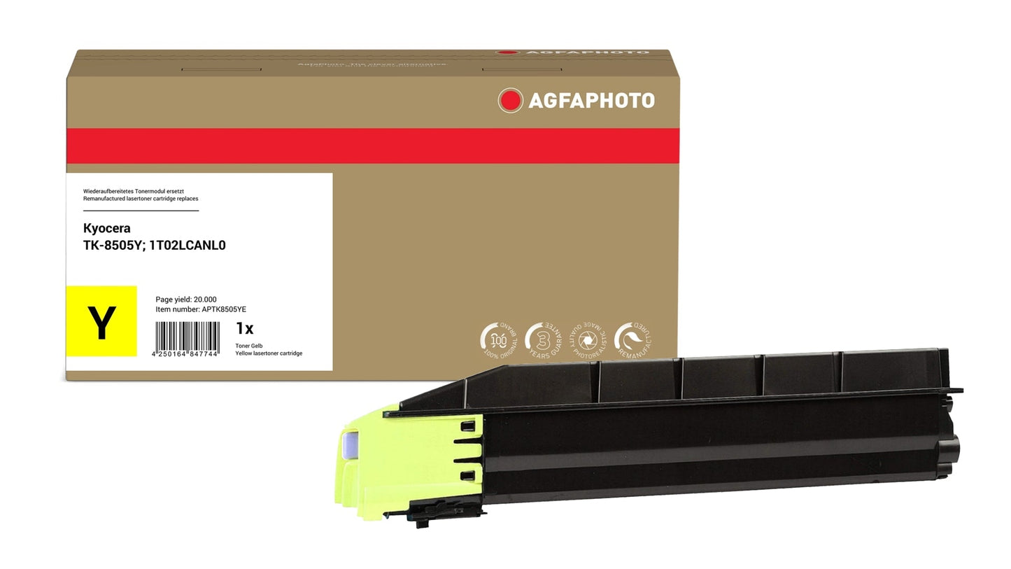 AgfaPhoto APTK8505YE Lasertoner ersetzt Kyocera TK-8505Y, 1T02LCANL0 online bestellen