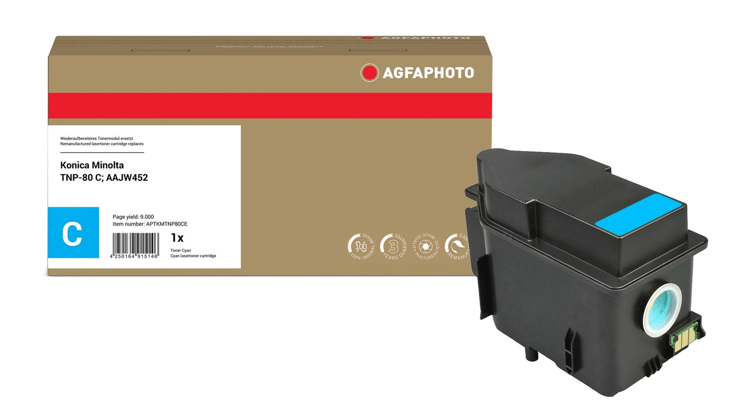 AgfaPhoto APTKMTNP80CE Lasertoner ersetzt Konica Minolta TNP-80 C, AAJW452 online bestellen