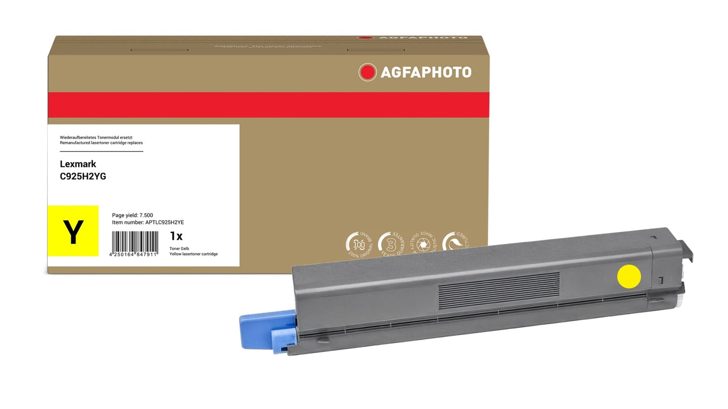 AgfaPhoto APTLC925H2YE Lasertoner ersetzt Lexmark C925H2YG online bestellen