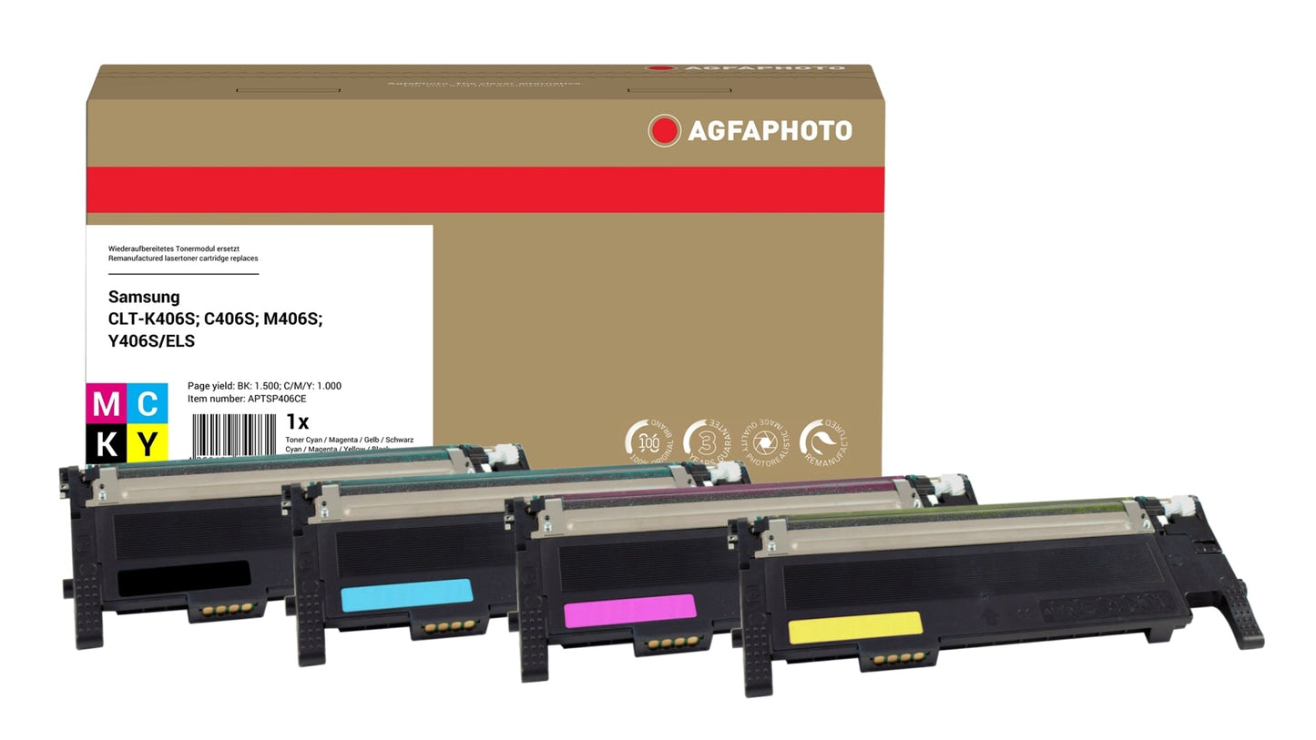 AgfaPhoto APTSP406CE Multipack ersetzt Samsung CLT-K406S, C406S, M406S, Y406S/ELS online bestellen