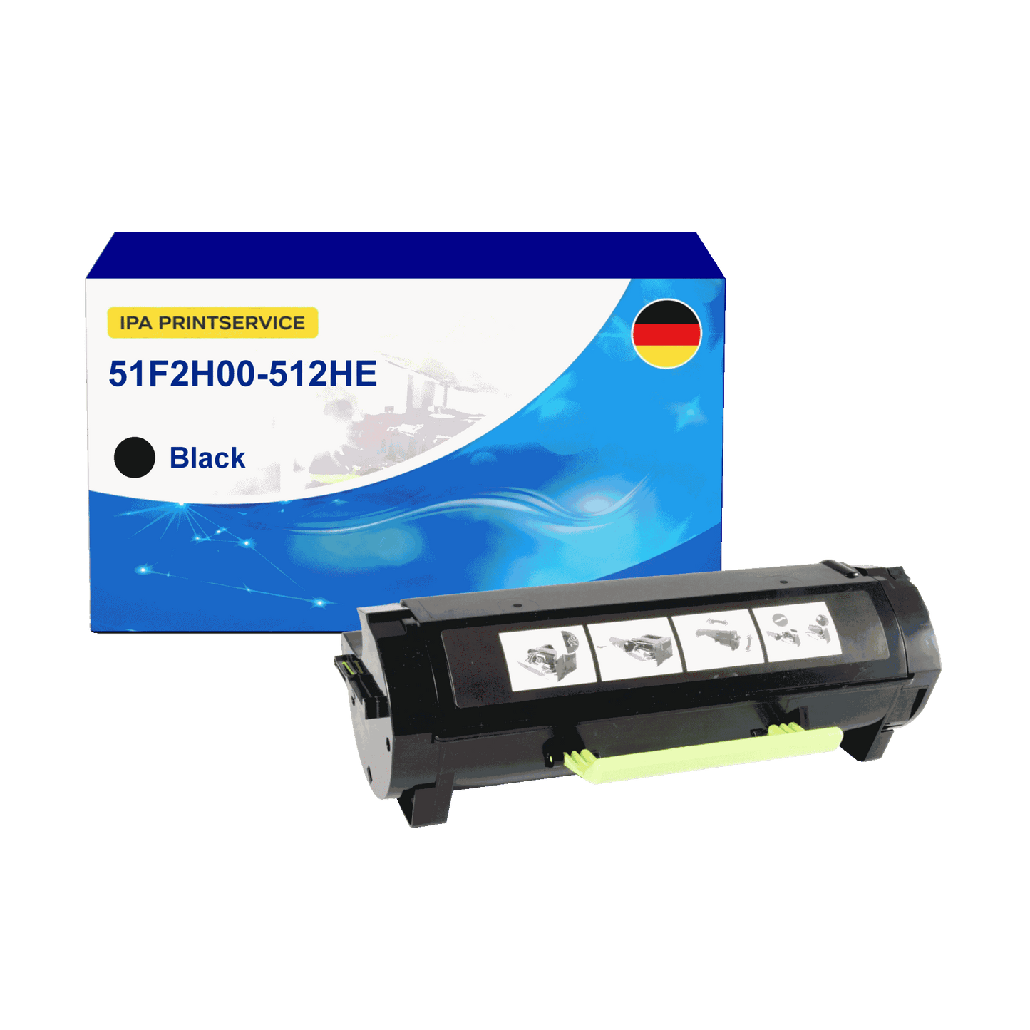 IPA Printservice IPATOLX51F2H00 Lasertoner ersetzt Lexmark 51F2H00; 512HE online bestellen