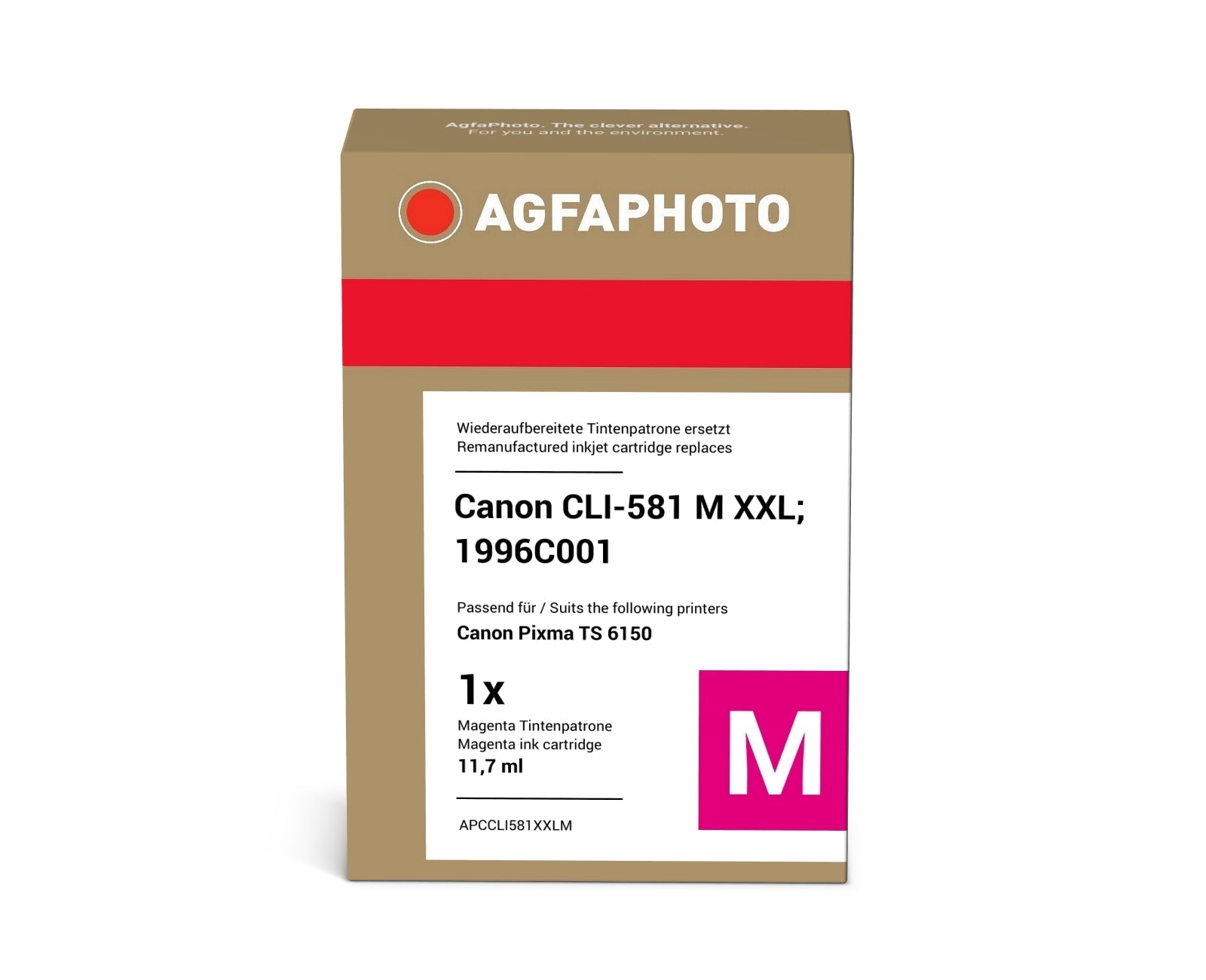 AgfaPhoto APCCLI581XXLM Tintenpatrone ersetzt Canon CLI-581 M XXL, 1996C001 online bestellen