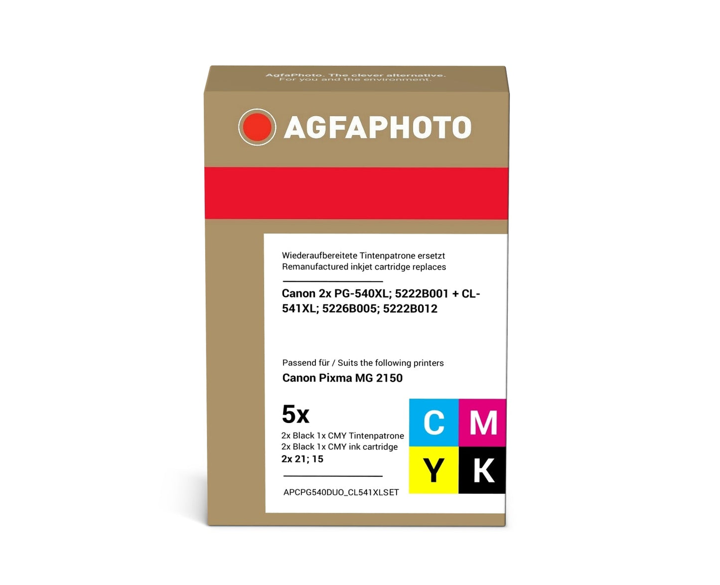 AgfaPhoto APCPG540DUO_CL541XLSET Tintenpatrone ersetzt Canon 2x PG-540XL, 5222B001 + CL-541XL, 5226B005, 5222B012 online bestellen
