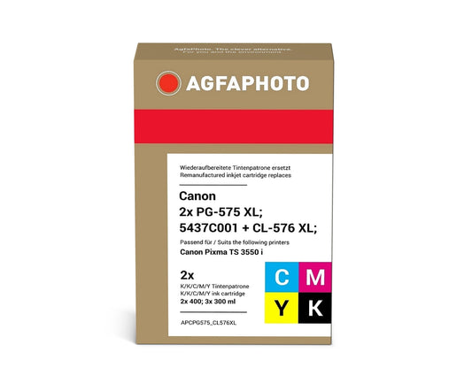 AgfaPhoto APCPG575_CL576XLSET Tintenpatrone ersetzt Canon 2x PG-575 XL, 5437C001 + CL-576 XL, 5441C001, 5437C004 online bestellen