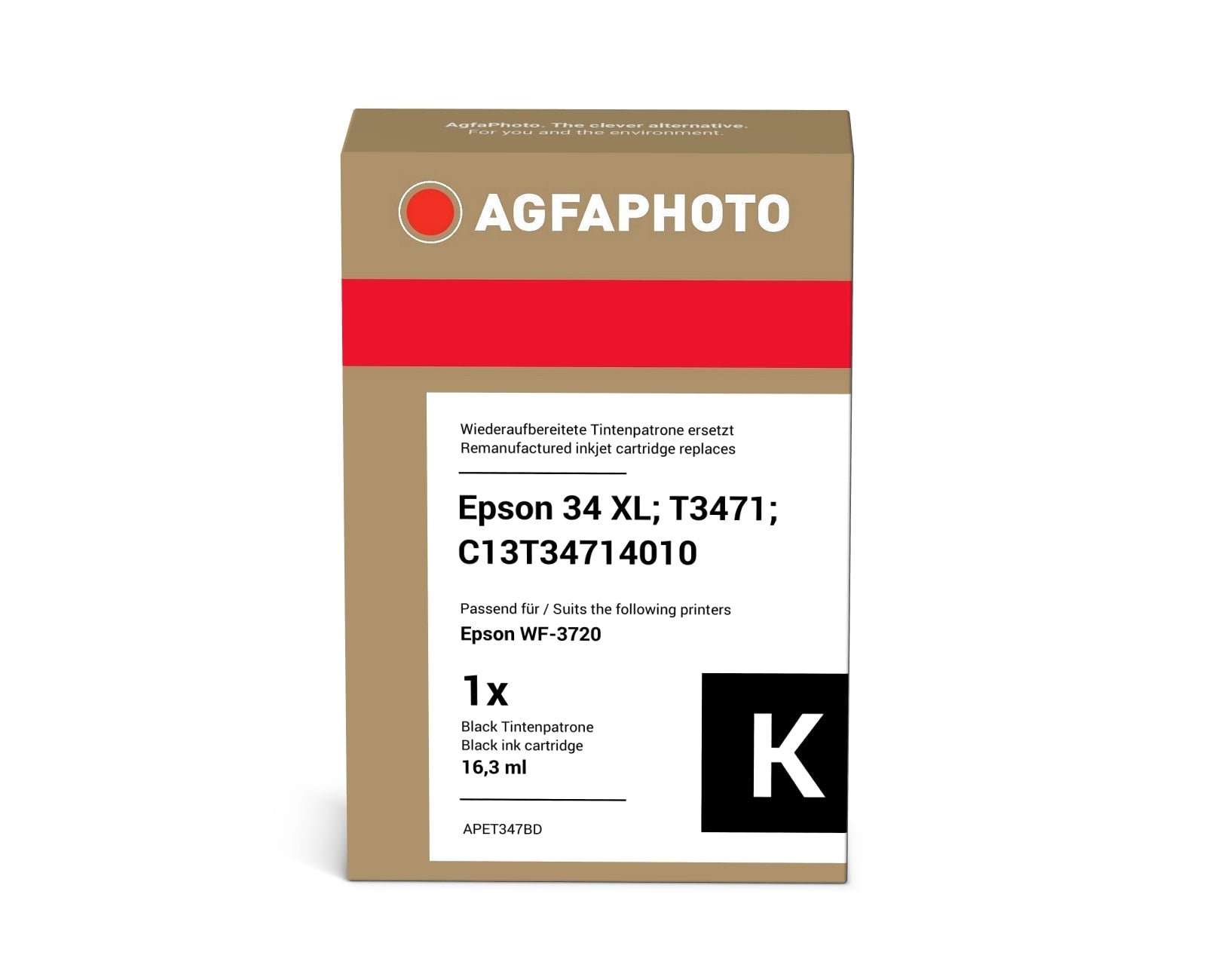 AgfaPhoto APET347BD Tintenpatrone ersetzt Epson 34 XL, T3471, C13T34714010 online bestellen