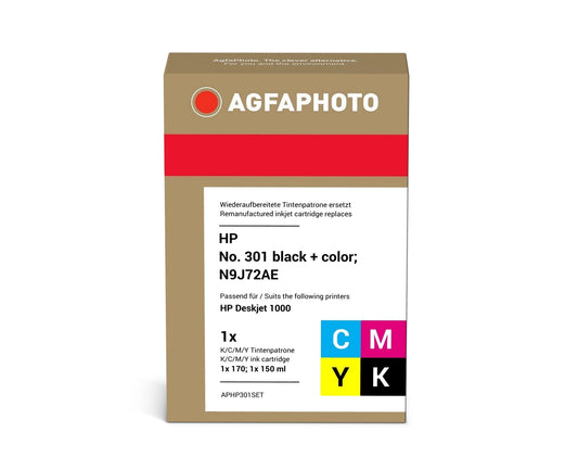 AgfaPhoto APHP301SET Tintenpatrone ersetzt HP HP No. 301 black + color, N9J72AE online bestellen
