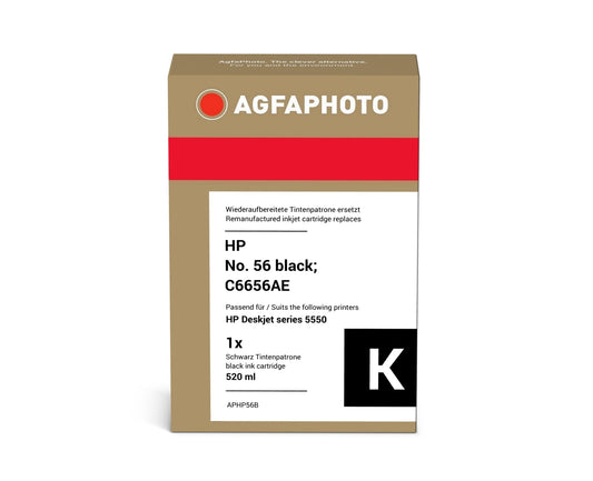 AgfaPhoto APHP56B Tintenpatrone ersetzt HP HP No. 56 black, C6656AE online bestellen