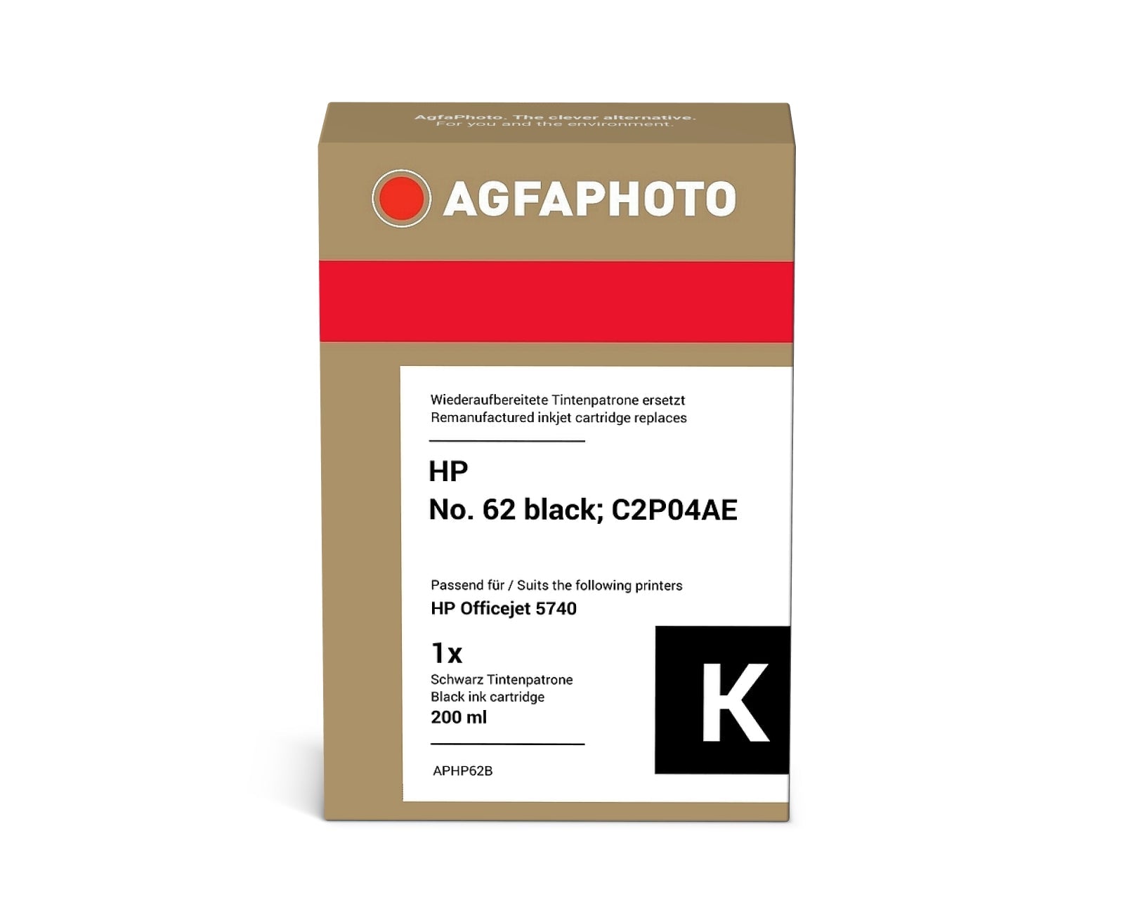 AgfaPhoto APHP62B Tintenpatrone ersetzt HP HP No. 62 black, C2P04AE online bestellen