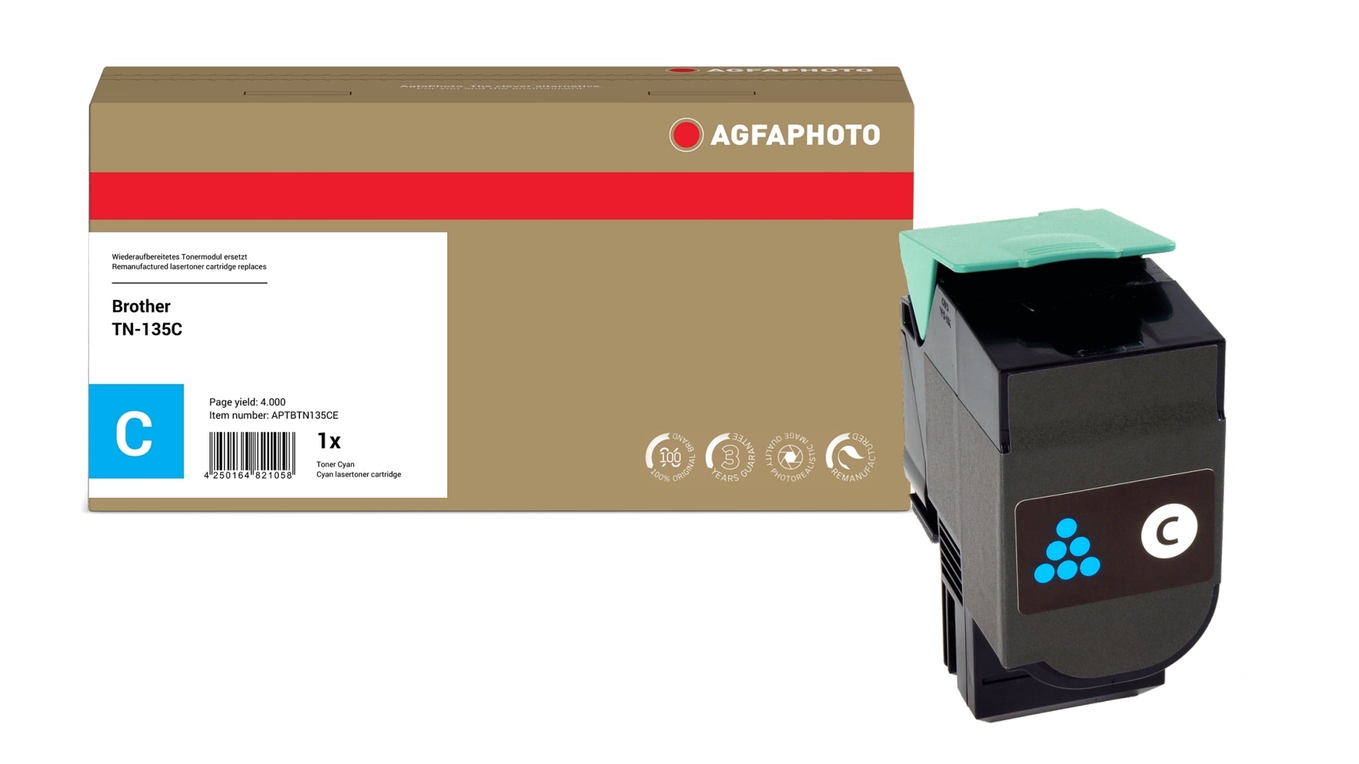AgfaPhoto APTBTN135CE Lasertoner ersetzt Brother TN-135C online bestellen