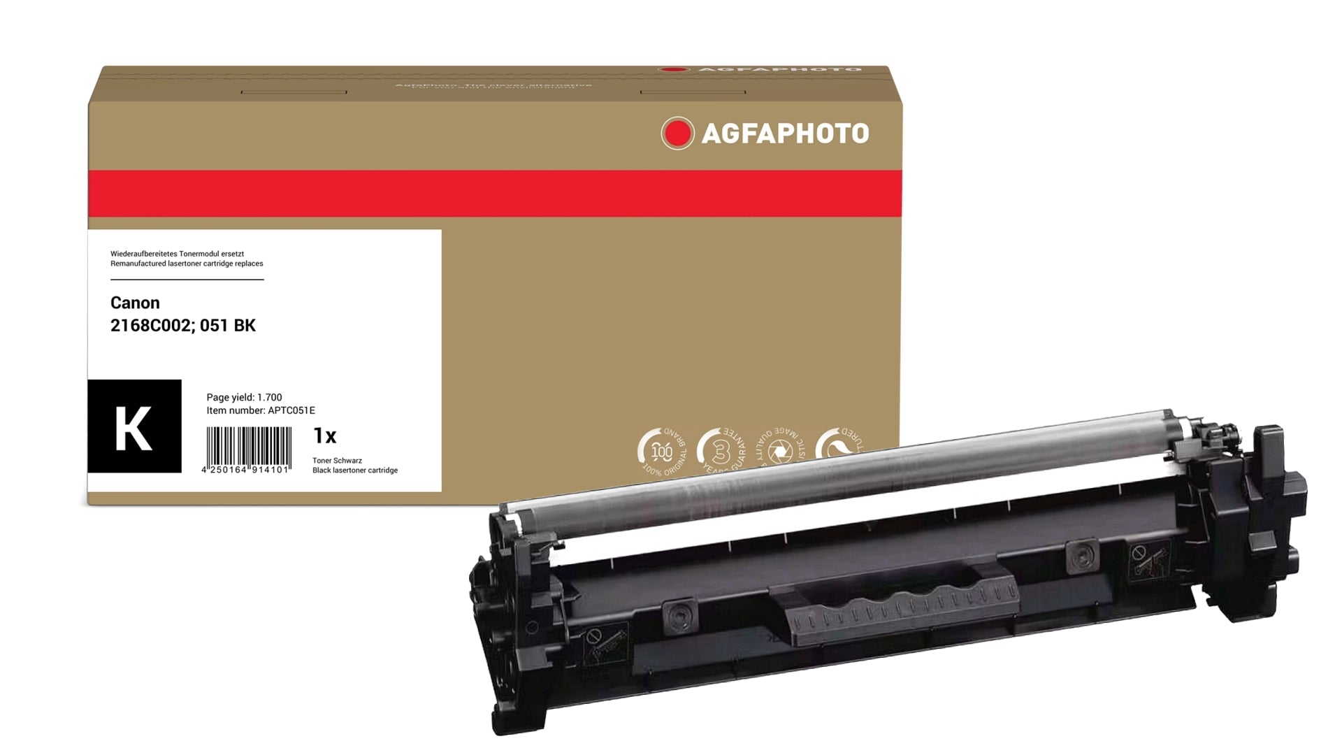 AgfaPhoto APTC051E Lasertoner ersetzt Canon 2168C002, 051 BK online bestellen