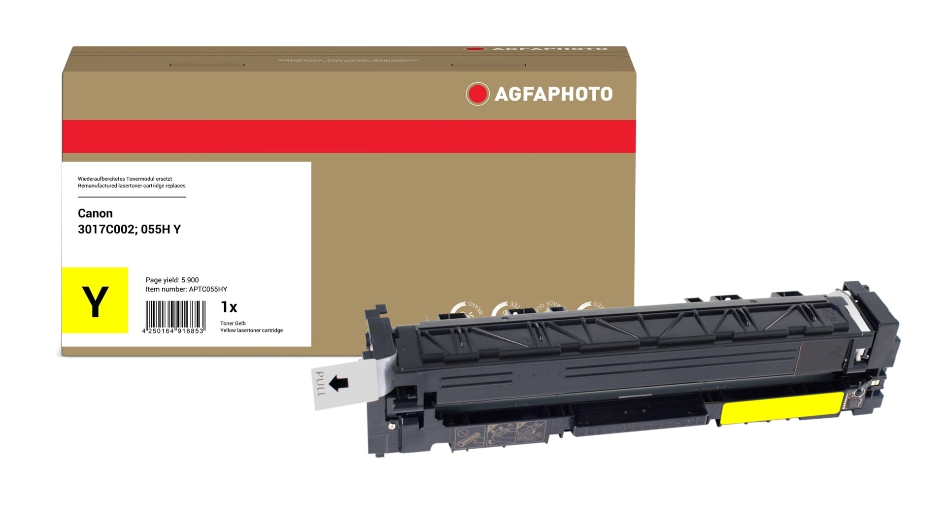 AgfaPhoto APTC055HY Lasertoner ersetzt Canon 3017C002, 055 H Y online bestellen