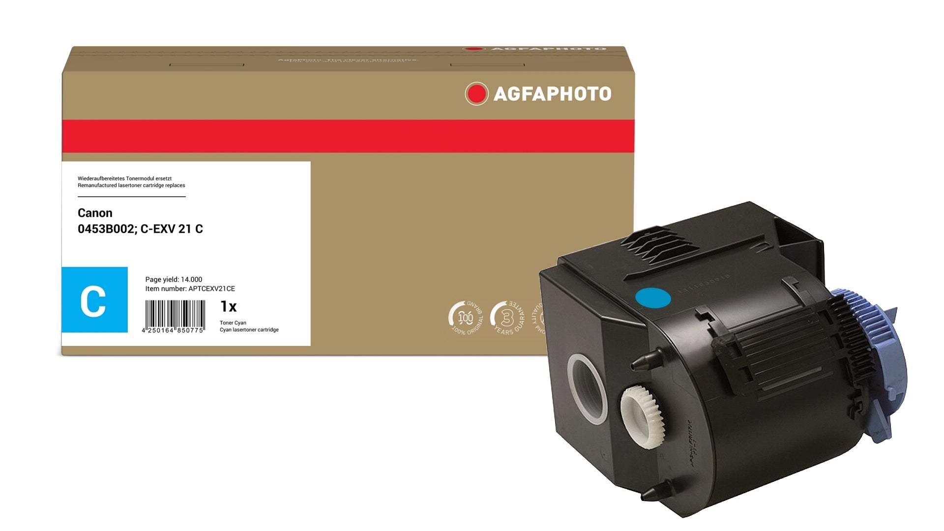 AgfaPhoto APTCEXV21CE Lasertoner ersetzt Canon 0453B002, C-EXV 21 C online bestellen
