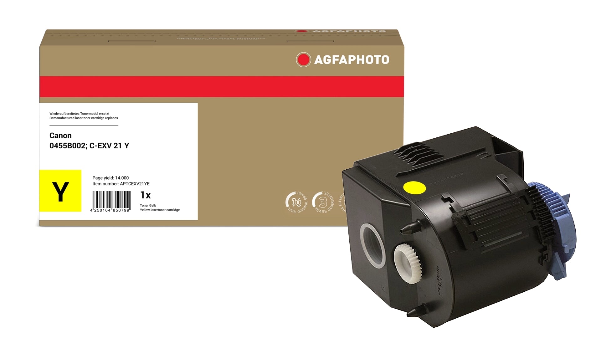AgfaPhoto APTCEXV21YE Lasertoner ersetzt Canon 0455B002, C-EXV 21 Y online bestellen