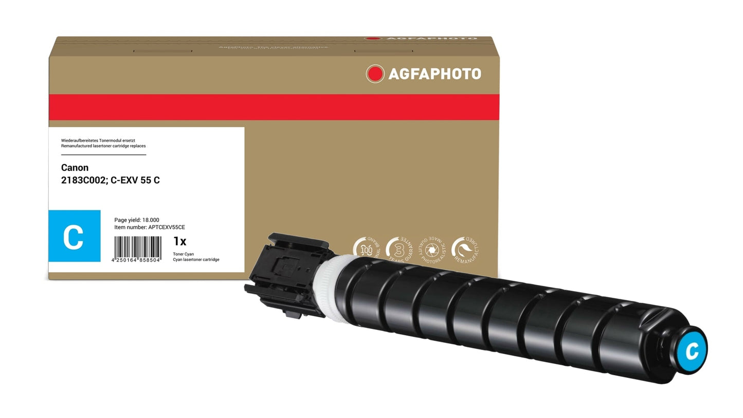 AgfaPhoto APTCEXV55CE Lasertoner ersetzt Canon 2183C002, C-EXV 55 C online bestellen