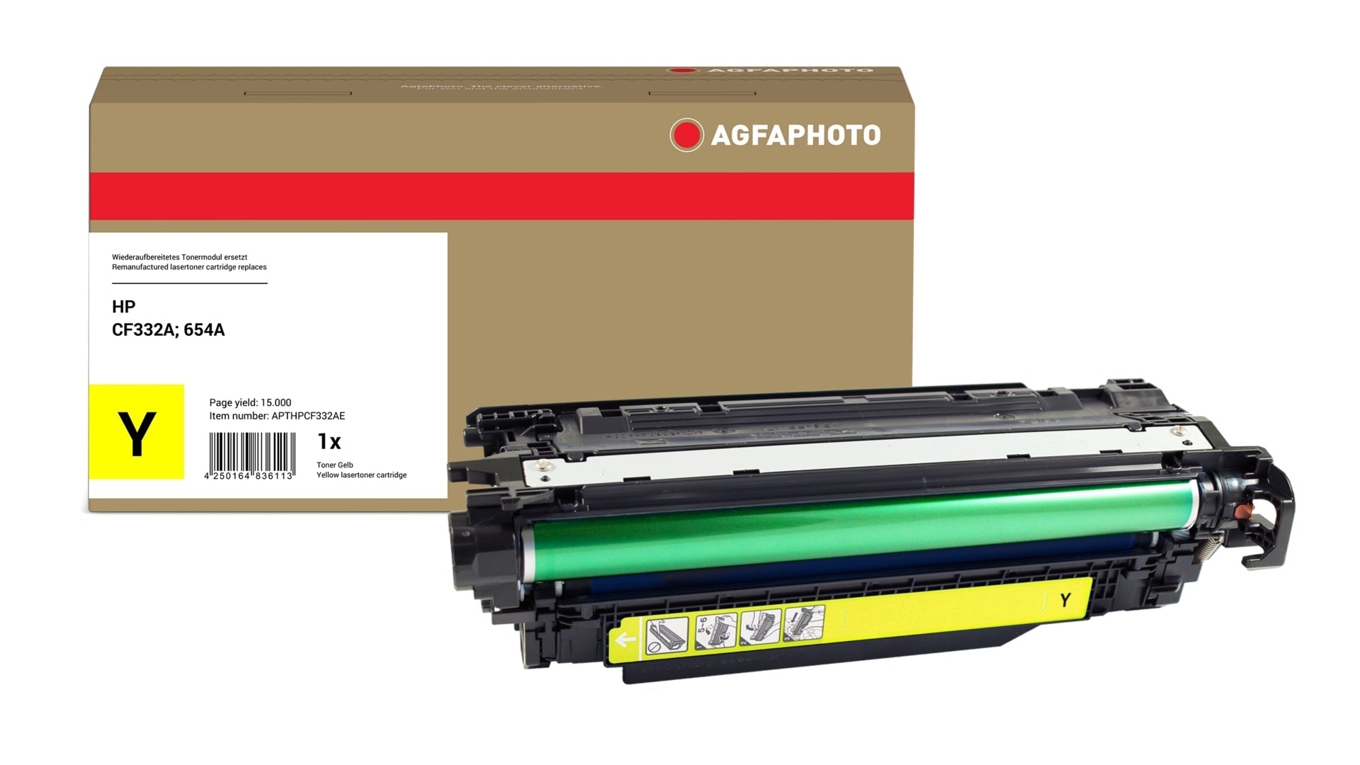 AgfaPhoto APTHPCF332AE Lasertoner ersetzt HP CF332A, 654A online bestellen