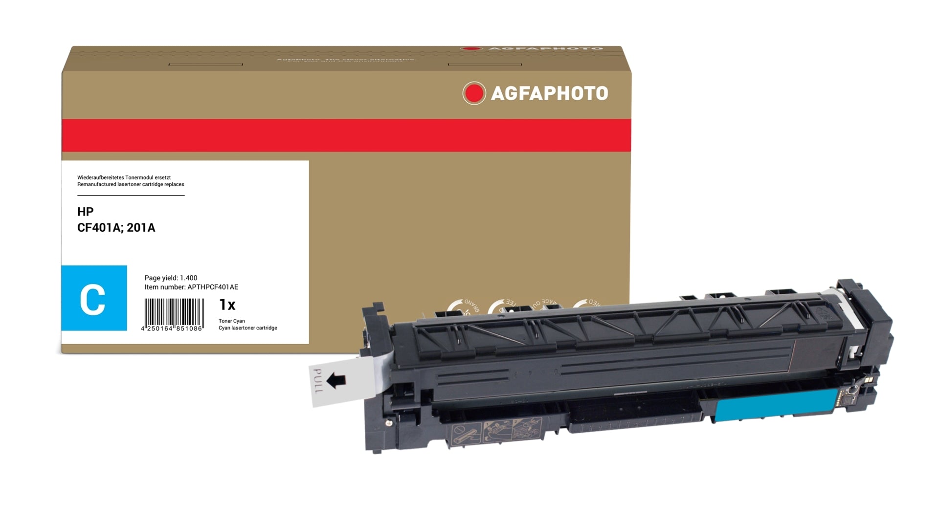 AgfaPhoto APTHPCF401AE Lasertoner ersetzt HP CF401A, 201A online bestellen