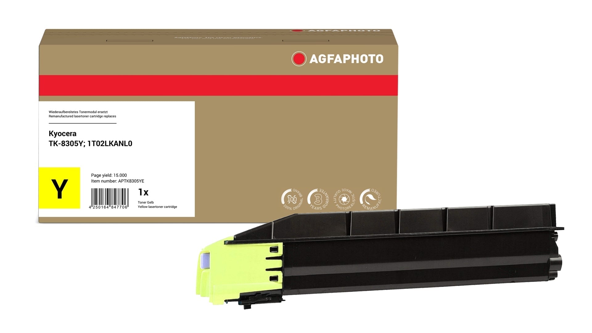 AgfaPhoto APTK8305YE Lasertoner ersetzt Kyocera TK-8305Y, 1T02LKANL0 online bestellen