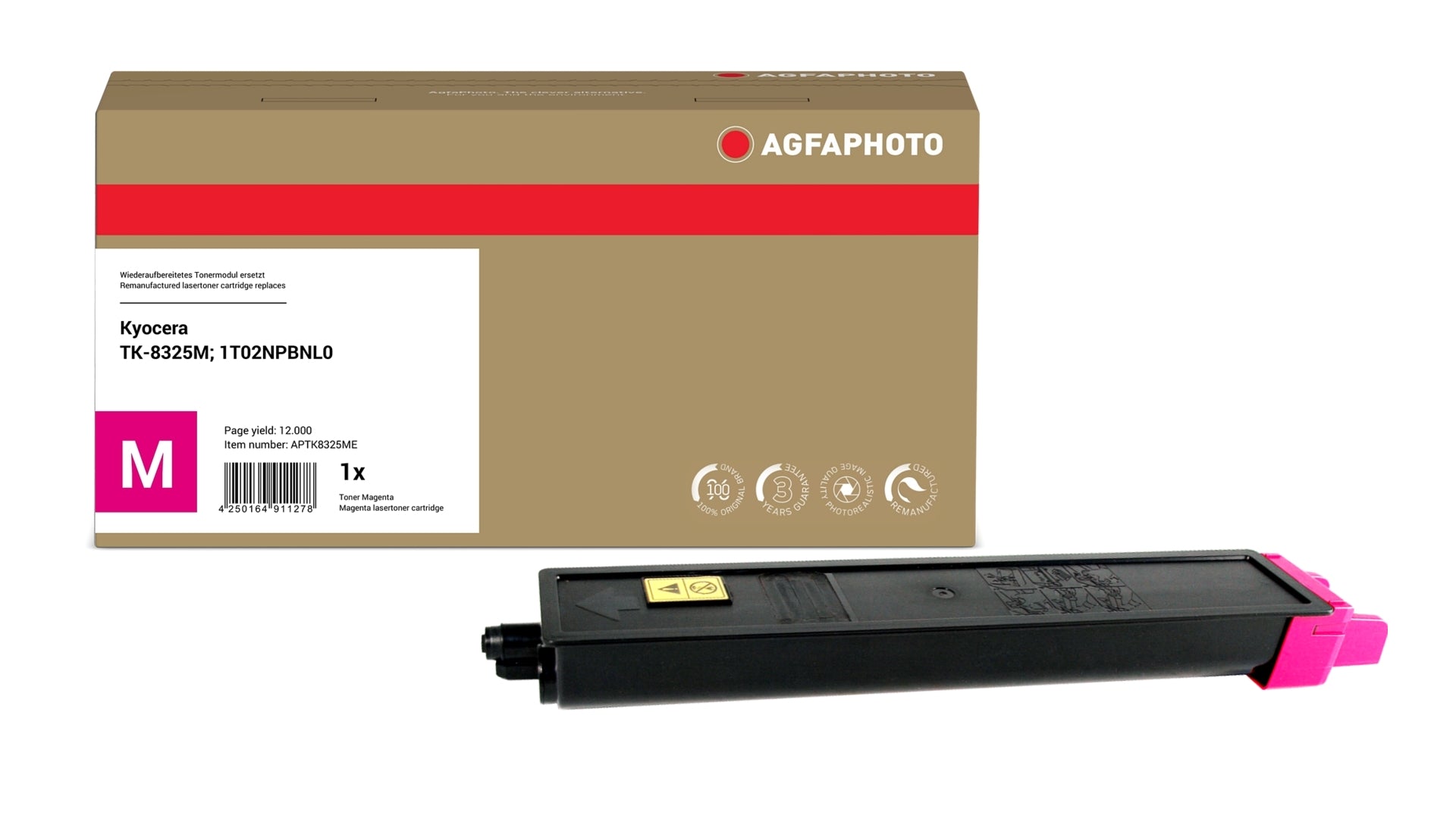 AgfaPhoto APTK8325ME Lasertoner ersetzt Kyocera TK-8325M, 1T02NPBNL0 online bestellen