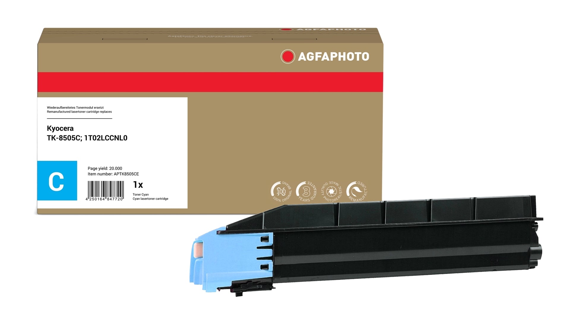 AgfaPhoto APTK8505CE Lasertoner ersetzt Kyocera TK-8505C, 1T02LCCNL0 online bestellen