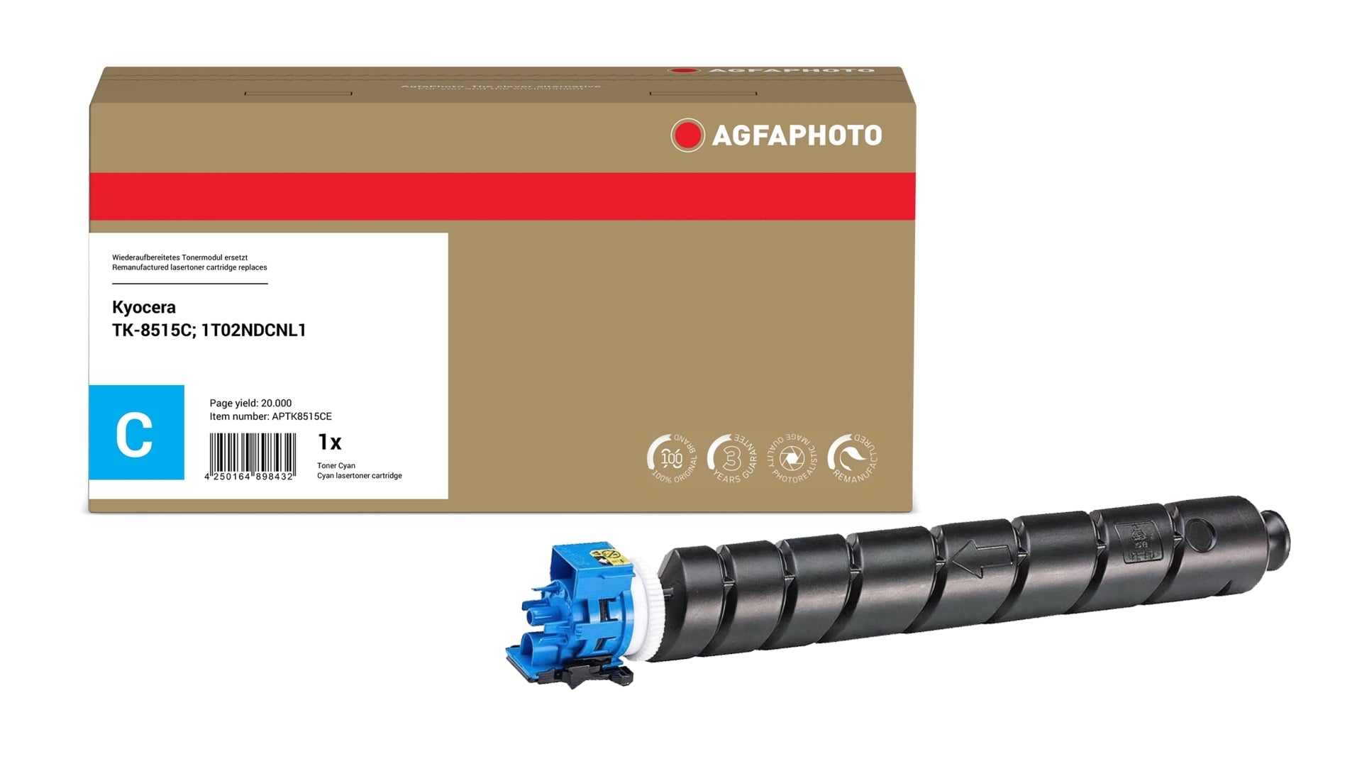 AgfaPhoto APTK8515CE Lasertoner ersetzt Kyocera TK-8515C, 1T02NDCNL1 online bestellen