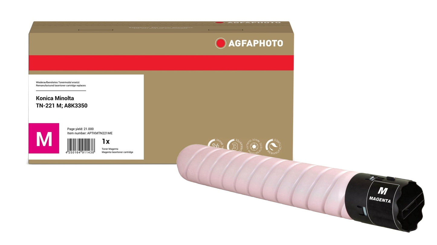 AgfaPhoto APTKMTN221ME Lasertoner ersetzt Konica Minolta TN-221 M, A8K3350 online bestellen