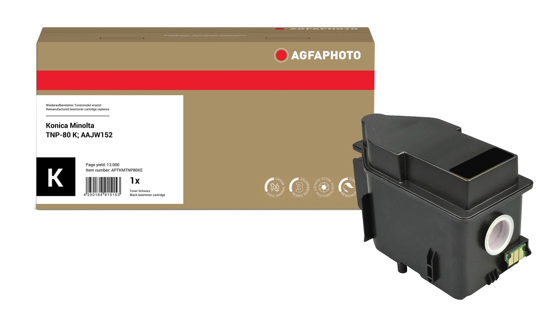 AgfaPhoto APTKMTNP80KE Lasertoner ersetzt Konica Minolta TNP-80 K, AAJW152 online bestellen