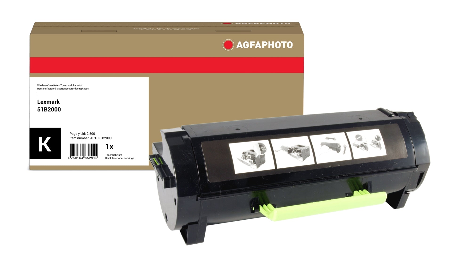 AgfaPhoto APTL51B2000 Lasertoner ersetzt Lexmark 51B2000 online bestellen