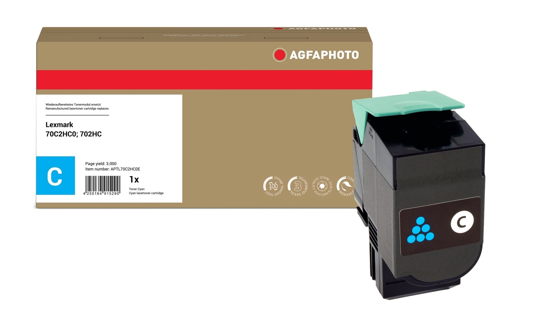 AgfaPhoto APTL70C2HC0E Lasertoner ersetzt Lexmark 70C2HC0, 702HC online bestellen