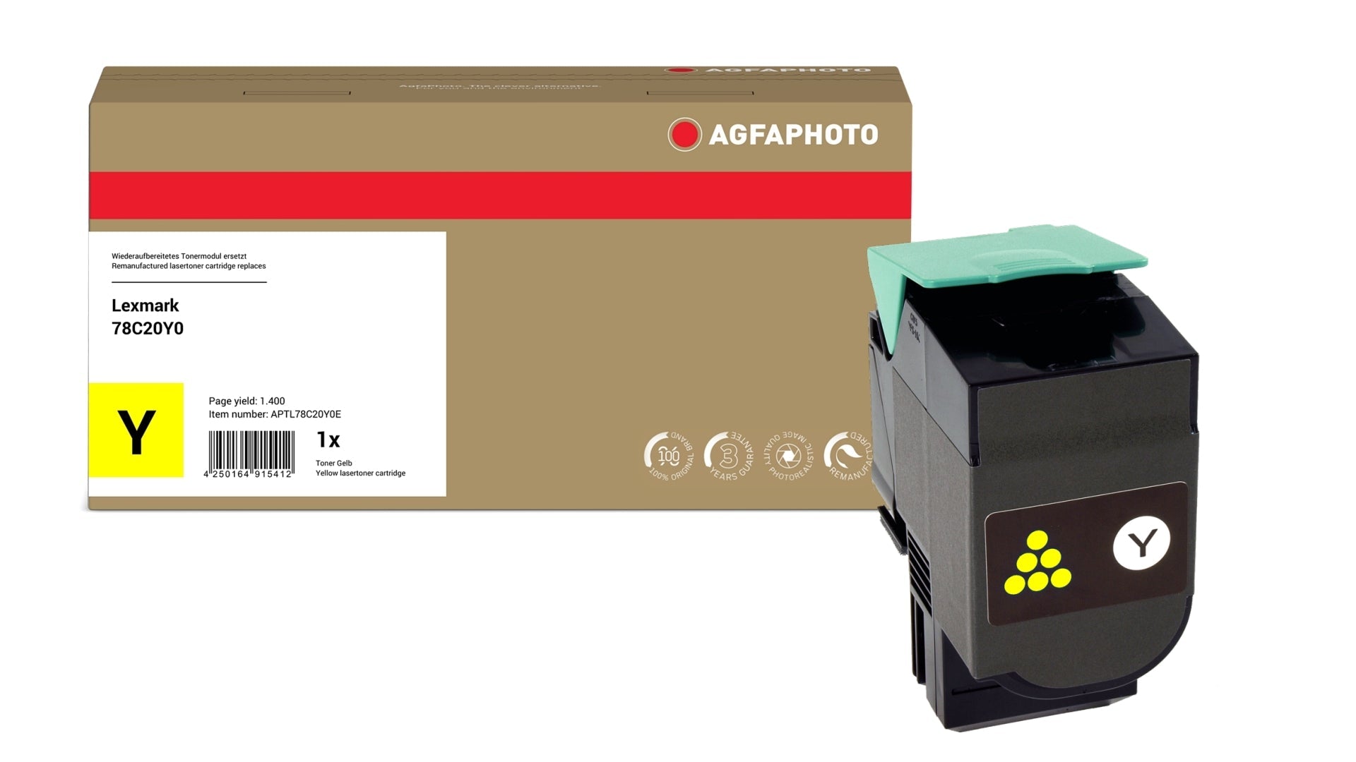 AgfaPhoto APTL78C20Y0E Lasertoner ersetzt Lexmark 78C20Y0 online bestellen