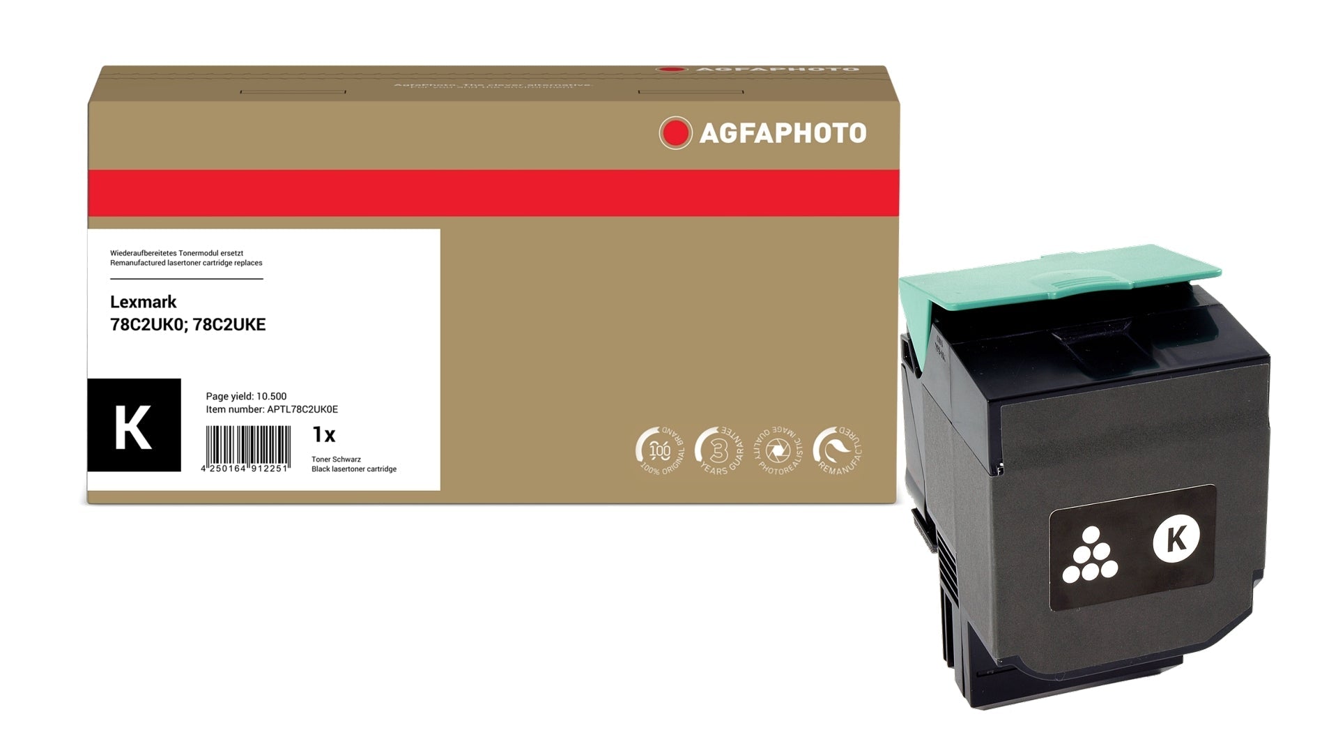 AgfaPhoto APTL78C2UK0E Lasertoner ersetzt Lexmark 78C2UK0, 78C2UKE online bestellen