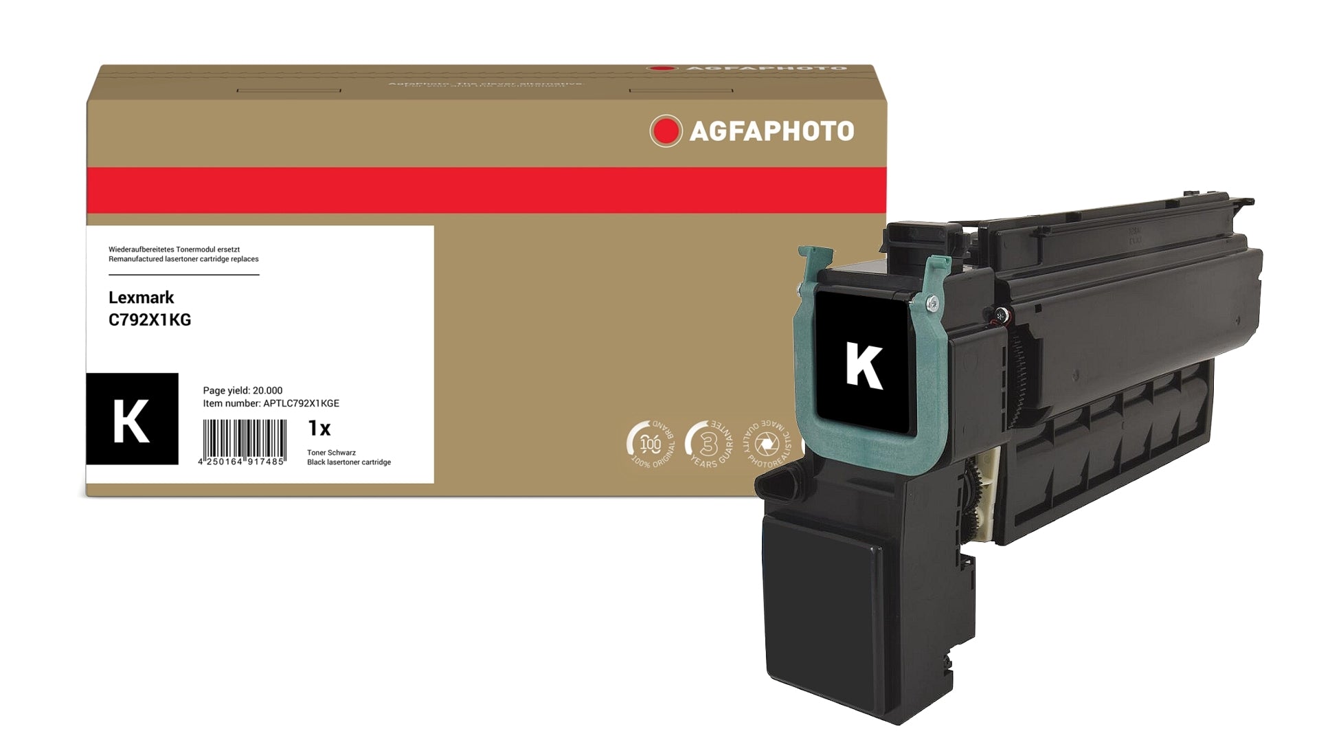 AgfaPhoto APTLC792X1KGE Lasertoner ersetzt Lexmark C792X1KG online bestellen