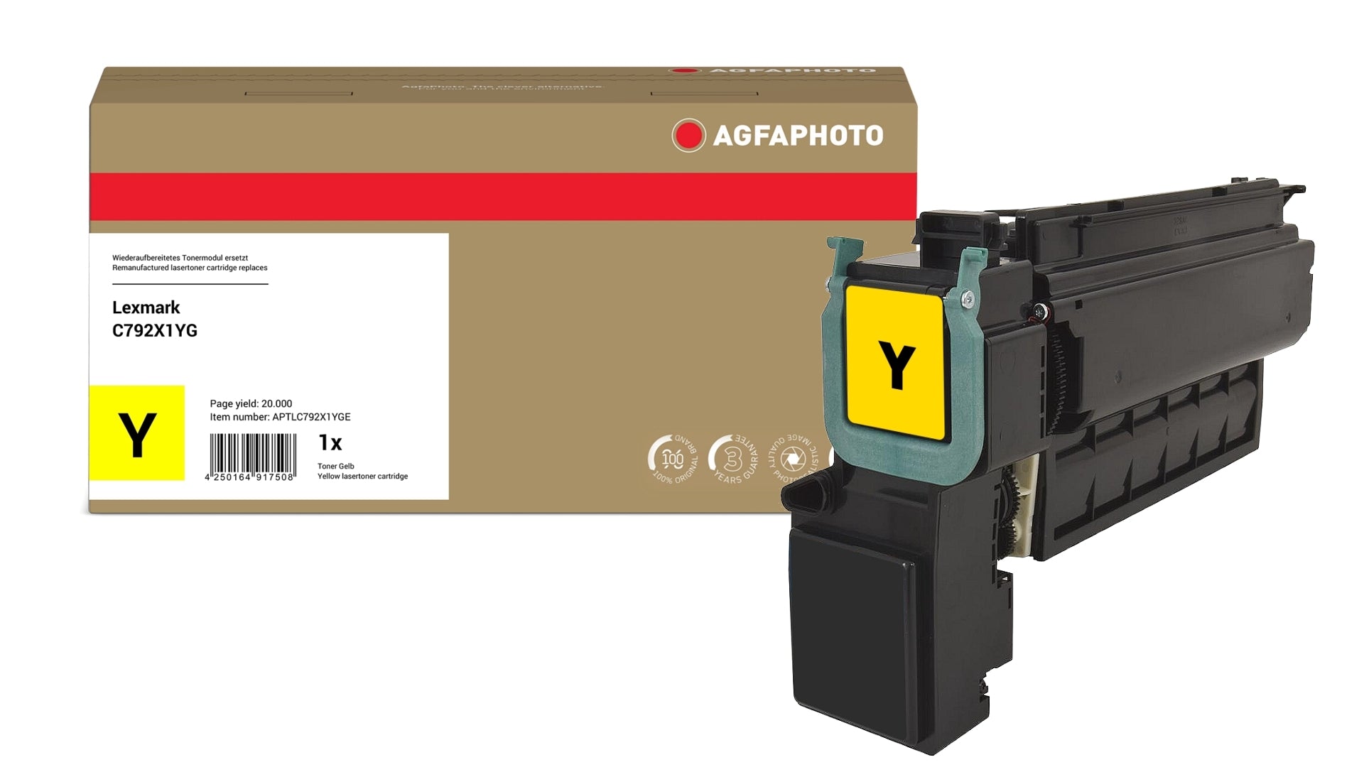 AgfaPhoto APTLC792X1YGE Lasertoner ersetzt Lexmark C792X1YG online bestellen