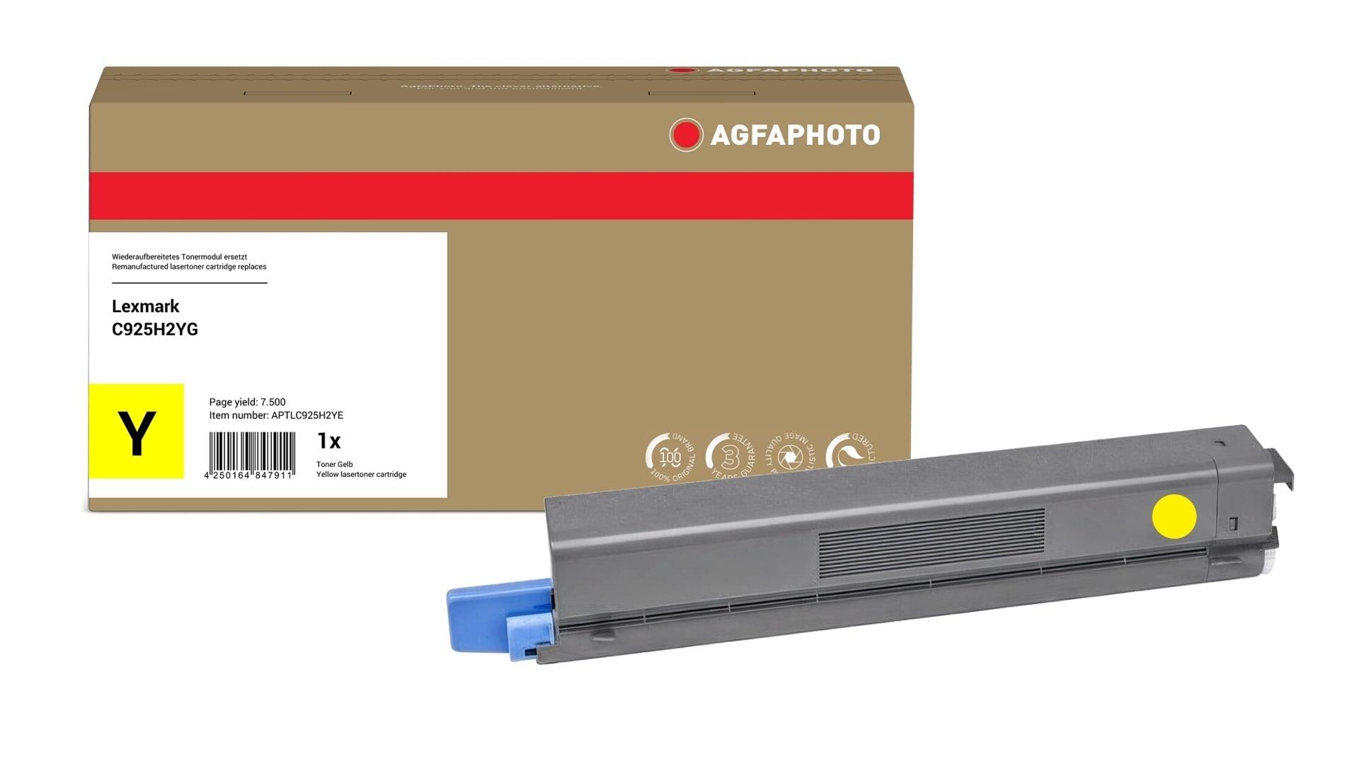 AgfaPhoto APTLC925H2YE Lasertoner ersetzt Lexmark C925H2YG online bestellen