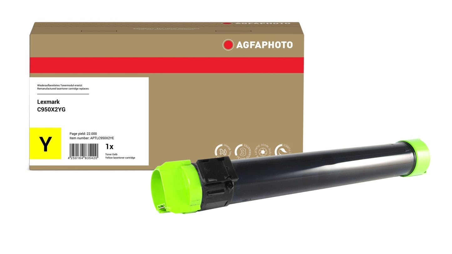 AgfaPhoto APTLC950X2YE Lasertoner ersetzt Lexmark C950X2YG online bestellen